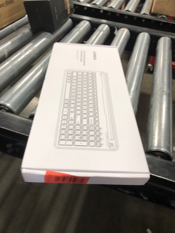 Photo 1 of seenda Backlit Multi-Device Bluetooth Keyboard for Tablet Phone Computer - Wireless Illuminated Rechargeable Keyboard with Number Pad Connect Up to 4 Devices Compatible Mac Android iOS Windows