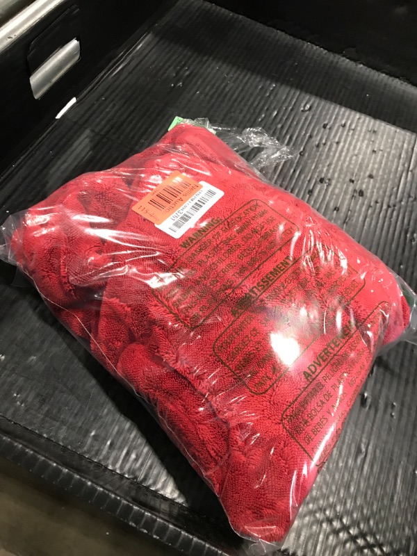 Photo 1 of The Rag Company - The 1500 - Heavy Duty Microfiber Drying Towel; Perfect for Trucks, Commercial Vehicles, RVs, Boats, and More; Premium 70/30 Blend Twist Loop Design, 1500gsm, 30in x 30in, Red