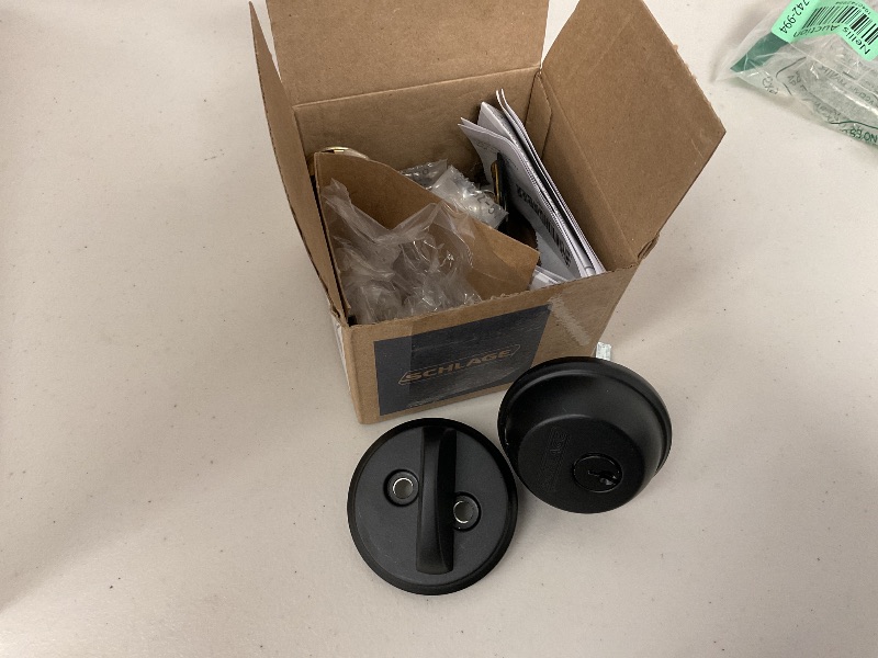 Photo 1 of Schlage Matte Black Single Cylinder Deadbolt