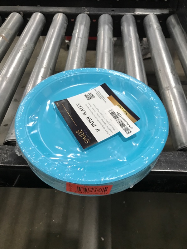 Photo 1 of Amcrate Paper Dinner Plates Blue, 8 1/2 Inches Paper Plates Disposable, Strong and Sturdy Disposable Plates for Party, Dinner, Holiday, Picnic, or Travel Party Plates, Pack of 50
