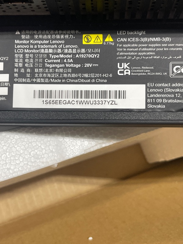 Photo 1 of Lenovo Legion Y27q-20 Gaming Monitor, 27” QHD Display, 165Hz, 0.1ms Response, AMD FreeSync/Gsync Compatible, Lift/Tilt/Pivot/Swivel Stand, HDMI 2.0 and DisplayPort 1.4, 350 nits, Raven Black