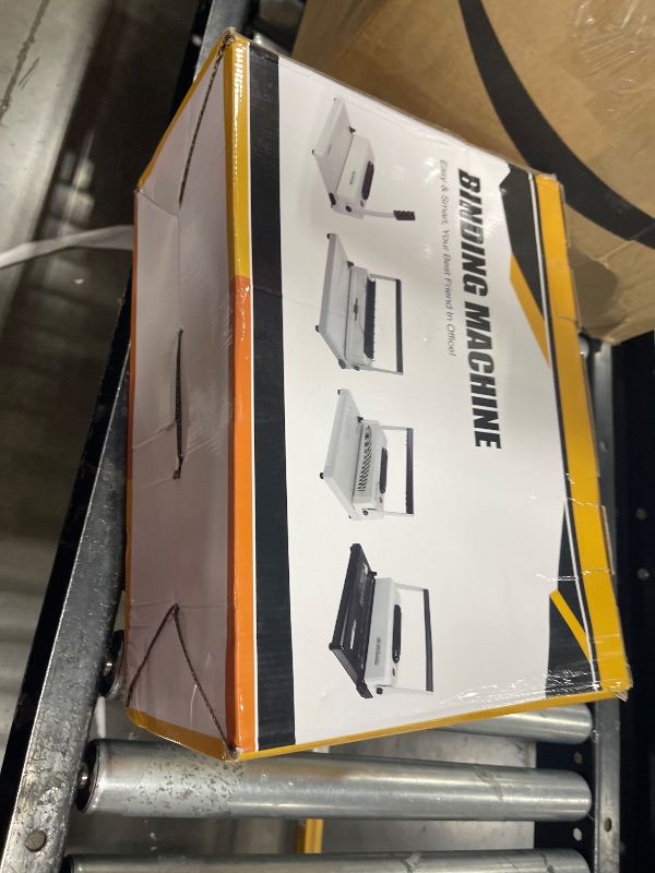 Photo 1 of MAKEASY Coil Spiral Binding Machine - Manual Hole Punch - Electric Coil Inserter - Adjustable Side Margin - for Letter Size/A4/A5, Comes with 1 Box 5/16'' Plastic Coil Binding Spines & Plier