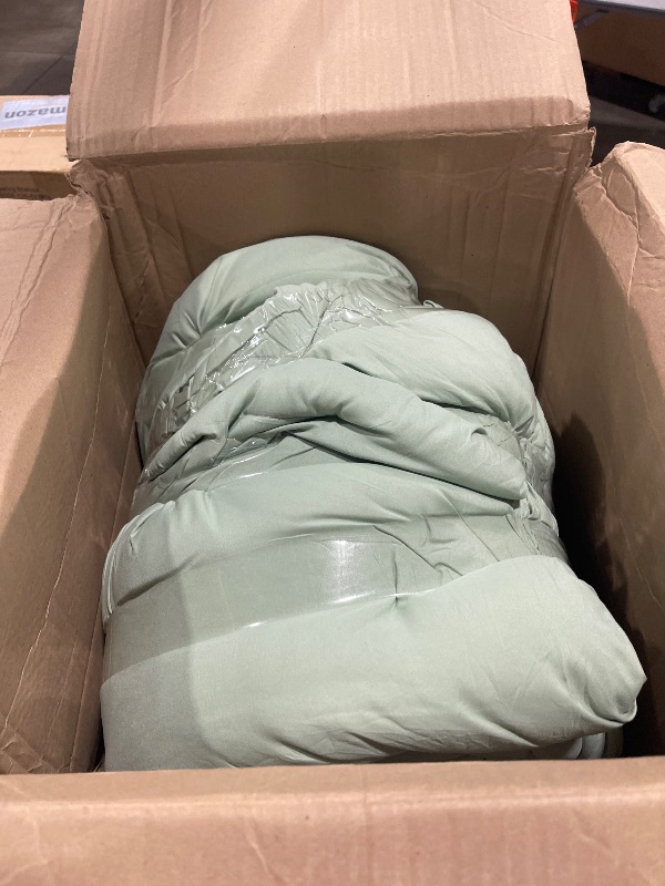 Photo 1 of Litanika Oversized King Comforter Set 120x98, 3 Pieces Sage Green Lightweight Solid Bedding Set, All Season Fluffy Bed Set Quilt Blanket (1 Comforter & 2 Pillowcases)