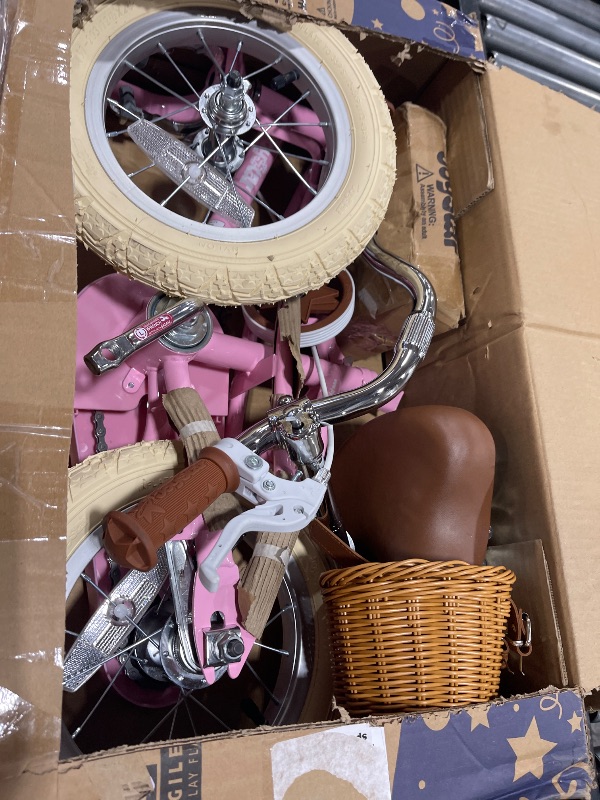 Photo 1 of JOYSTAR 12 inch Kids Bike for Toddlers 3-4 Years(33"-41") Girls, Girls Bike with Training Wheels & Basket, Kids' Bicycle Pink