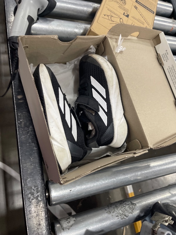 Photo 1 of adidas Duramo SL Elastic Lace Sneaker, Core Black/White/Carbon, 11 US Unisex Little Kid