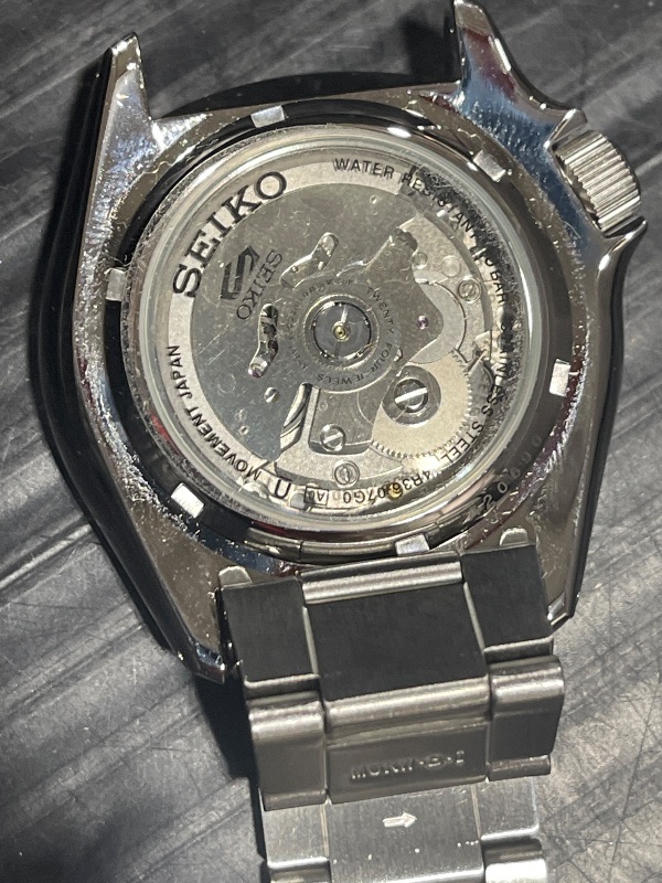 Photo 1 of Seiko SRPD55 Automatic Watch for Men - 5 Sports - Black Dial, Day/Date Calendar, LumiBrite Hands and Markers, and Rotating Bezel, 100m Water-Resistant