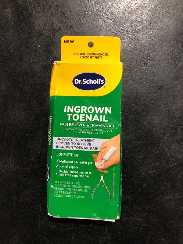 Photo 1 of Dr. Scholl's INGROWN TOENAIL PAIN RELIEVER & TRIMMING KIT, 0.3 oz // Only OTC Treatment Proven to Relieve Ingrown Toenail Pain - Includes Medicated Gel + Foam Rings + Bandages + Clipper & Pusher Tools
