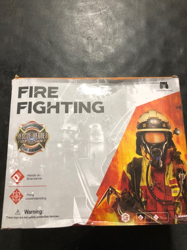 Photo 1 of Fireman Costume for Kids, 10 Pcs Firefighter Costume with Toy Accessories Set, Fireman Role Play Outfit Toys, Kids Firefighter Dress Up Clothes, Halloween for Boys Toddlers Ages 3 4 5 6 7