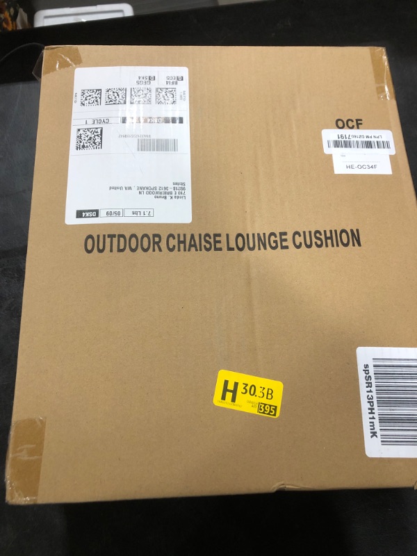 Photo 1 of HOMELYSIAN Chaise Lounge Cushions Outdoor, 72"x21"x3" Triple-Waterproof Outdoor Chair Cushions with Removable Cover, 4 Adjustable Ties Lounge Chair Cushions for Outdoor Furniture, Black
