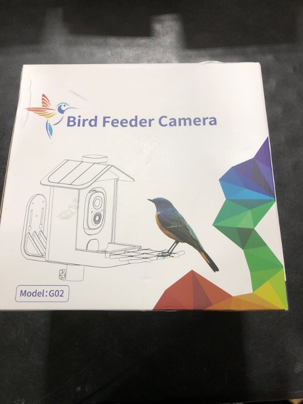 Photo 1 of Bird Feeder with Camera 2K HD AI Smart Identify BirdSpecies Solar Panel Outdoors Birdhouse with Cam, Instant Arrival Alerts, Capture BirdVideo, Gifts for Mom Dad (Blue)