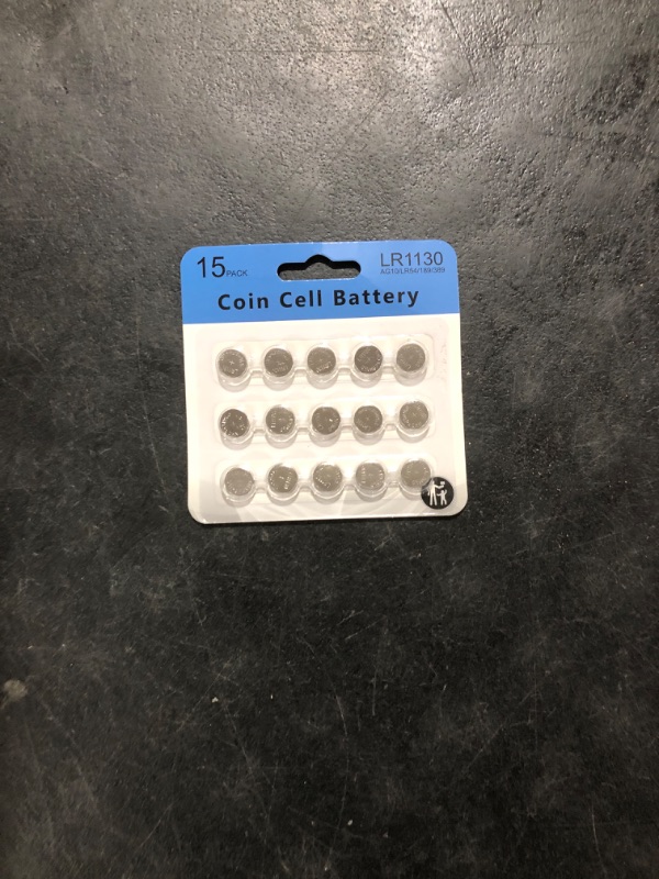 Photo 1 of Cotchear High Capacity LR1130 AG10 Batteries 15Pack, SG10 189 389 AG10 LR1130 LR54 V10GA Battery Alkaline Button Coin Cell Batteries