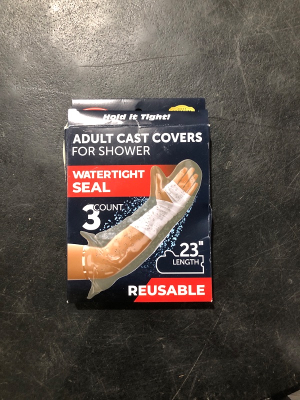 Photo 1 of 100% Waterproof Cast Covers for Shower Arm - Tight Seal - 3pk Adult Reusable Cast Protectors - Half Arm Bag Sleeves