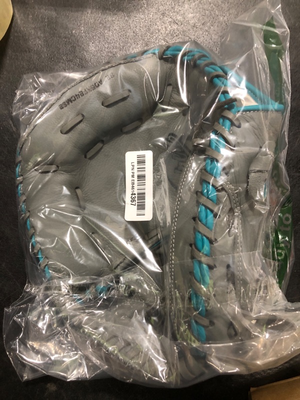 Photo 1 of Wilson 2024 A500™ Siren™ 32” Youth Fastpitch Softball Catcher’s Mitt - Right Hand Throw, Grey/Teal/White
