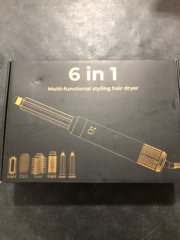 Photo 1 of Hair Dryer Brush Blow Dryer Brush in One 6 in 1 Hair Styler 110,000 RPM Air Curler Wrap Styler Hot Air Brush Blowout Brush Hair Styling Tools Curling Straightening Styling Drying Gift Mom Women