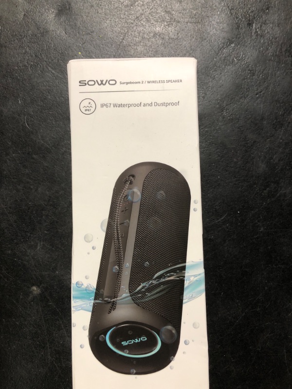 Photo 1 of Wireless Portable Speaker,IPX7 Waterproof Bluetooth Speaker, 25W Loud Stereo Sound, Bassboom Technology, TWS Pairing, Built-in Mic, 16H Playtime with Lights for Home Outdoor - Black