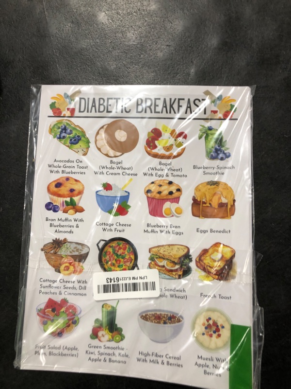 Photo 1 of Sinload 12 Pcs Diabetes Food List Diabetes Meal Chart Information Diet Plan, Low Carb Foods List for Blood Sugar Control