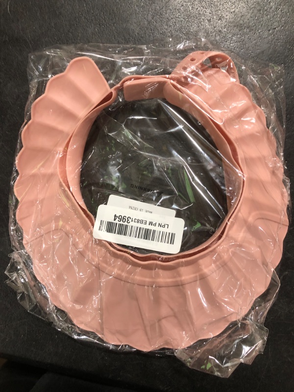 Photo 1 of HOOYEE Safe Shampoo Shower Bathing Protection Bath Cap Soft Adjustable Visor Hat for Toddler, Baby, Kids, Children … (Pink Lotus)