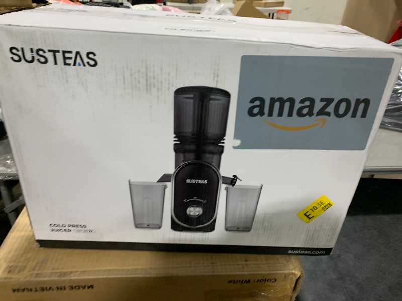 Photo 1 of SUSTEAS Cold Press Juicer, 300W, 5.3" Large Feed Chute, 1.5L Capacity, Automatic Feeding, High Yield, Easy to Clean, Ideal for Whole Fruits & Vegetables, Black