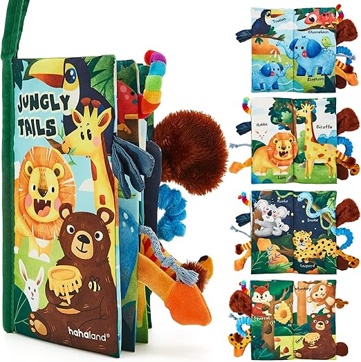 Photo 1 of hahaland Baby Books 0-6 Months, Infant Tummy Time Toy High Contrast Sensory Toys 6 to 12 Months Touch Feel Book Babies Gifts for Boy Girl 0-3 Month Baby Shower Birthday Gifts (Single Book)
