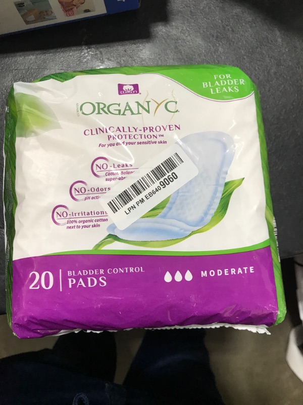 Photo 1 of Organyc - 100% Organic Cotton Inside and Out Incontinence Pads for Bladder Leaks - Certified Odor Control, FSA/HSA Eligible, Moderate Flow, Regular Absorbency, 20 Count…