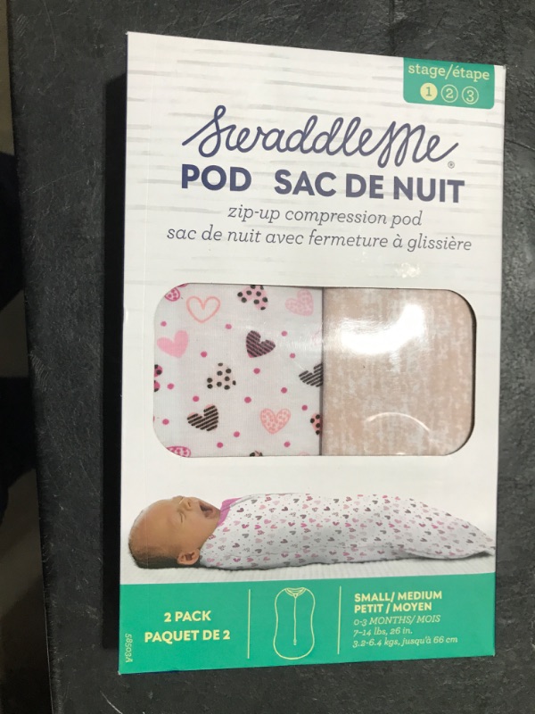 Photo 1 of SwaddleMe by Ingenuity Compression Baby Swaddle Pod, Two-Way Zipper for Easy Diaper Changes, Improves Sleep & Calms Startle Reflex, 0-2 Months, 1.0 TOG, 2-Pack - I Heart You