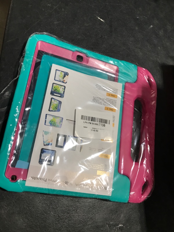 Photo 1 of YIHE Kids Case for iPad 9.7 Inch with Screen Protector, Shockproof Handle Convertible Stand Case for iPad 9.7 6th/5th Generation 2018/2017, iPad Air 2/1& iPad Pro 9.7, Cyan&Pink