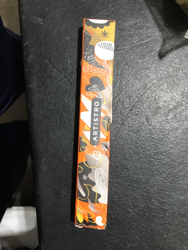 Photo 1 of ARTISTRO 2 Silver Dual-Tip Acrylic Paint Pens - Multisurface Markers for Fabric, Plastic, & More, 1 mm Fine & Brush Tips