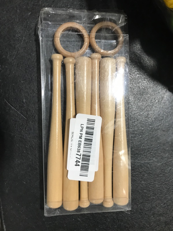 Photo 1 of TIHOOD 2PCS Wooden Baseball Display Stand Holder -Consists of 3 Mini Baseball Bat