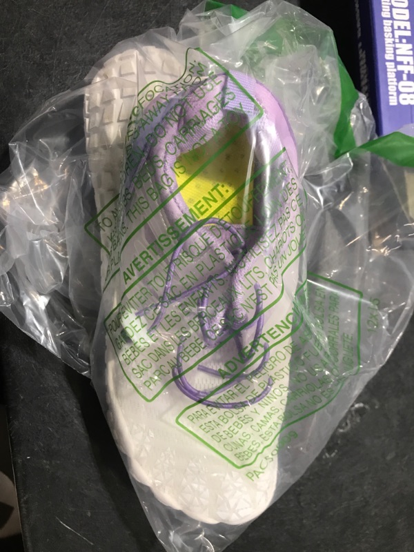 Photo 1 of L-RUN Kids Water Shoes Barefoot Toddler Walking Shoes Athletic Swim Shoes Quick Dry White Purple M US 4 Big Kid=EU36