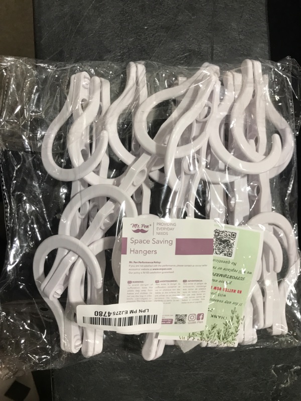 Photo 1 of Mr. Pen- Space Saving Hangers for Clothes, 12 pcs, White, Plastic Multi Clothes Hangers Space Saving, 5 Slots, 360° Rotating Hooks