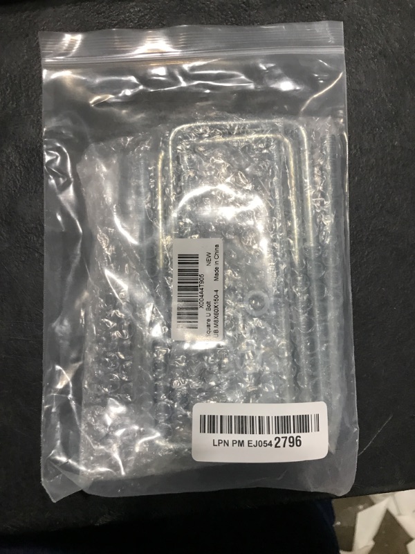 Photo 1 of Square U Bolt 4 Sets, 60mm (2.36") Inner Width 150mm (5.91") Length, Carbon Steel in Zinc U Bolt, M8 with Nut, Plate, Washer, (M8 x 60 x 150mm)