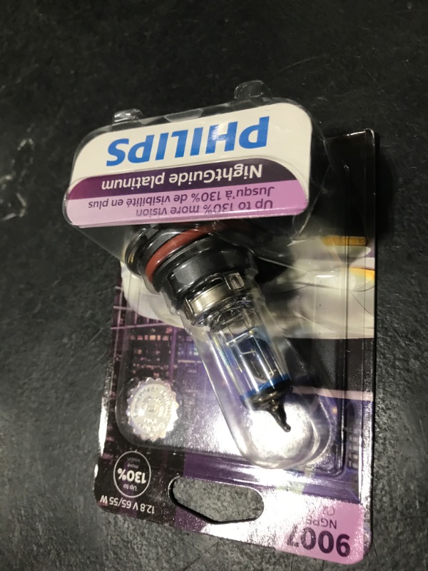 Photo 1 of Philips Automotive Lighting 9007 NightGuide Platinum Premium Upgrade Automotive Replacement Headlight Bulb, Fits Select High Beam, Low Beam, and Fog Positions (Pack of 1)