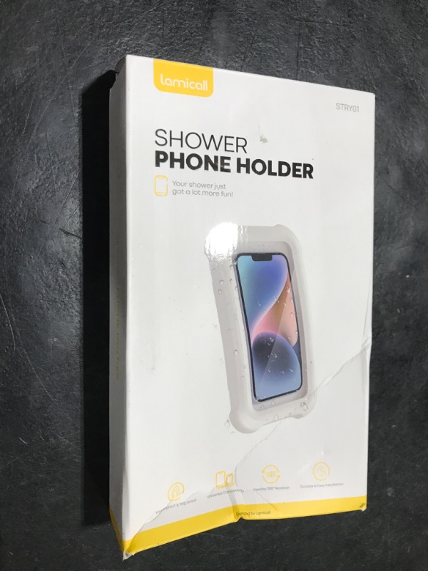 Photo 1 of Lamicall Shower Phone Holder Waterproof - 480° Rotatable Retractable Adjustable Shower iPhone Case Holder, Bathroom Wall Phone Mount Stand Water Proof Anti Fog Case, Accessories for 4-7" Cellphones