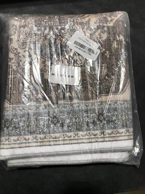 Photo 1 of BEIMO Runner Rugs for Hallway 2x5 Machine Washable Runners, Boho Vintage Retro Floral Medallion Runners for Kitchen Entryway Bathroom, Low Pile Lightweight Non Slip Runner Rug?Gray