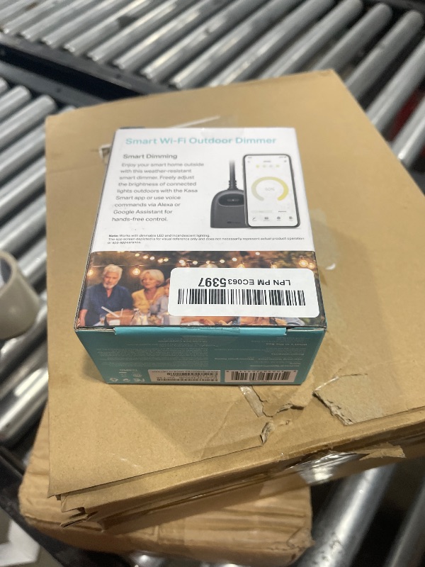 Photo 1 of Kasa Outdoor Smart Dimmer Plug, IP64 Plug- in Dimmer for Outdoor String Lights, Compatible with Alexa, Google Assistant & SmartThings, Long Wi-Fi Range 2.4Ghz, No Hub Required, ETL Certified(KP405)