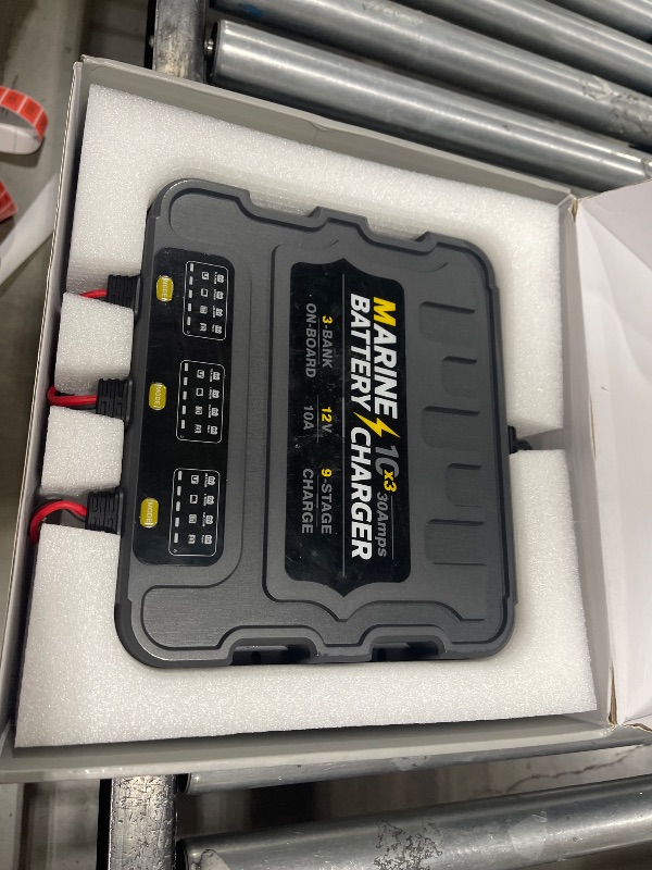 Photo 1 of Smart 3 Bank Marine Battery Charger 10X3, 30A (10A/Bank) 12V,Waterproof,lifepo4 Lithium Boat Battery Charger Maintainer and Desulfator for AGM, Lithium,Deep-Cycle Batteries Boat Accessories