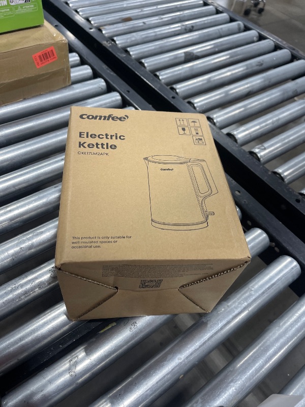 Photo 1 of COMFEE' 1.7L Double Wall Electric Tea Kettle and Kettle Water Boiler, 100% Stainless Steel Interior & Lid & Spout, Two-Level Wide Open Lid, 1500W Fast Boiling, Auto-Off and Boil-Dry Protection