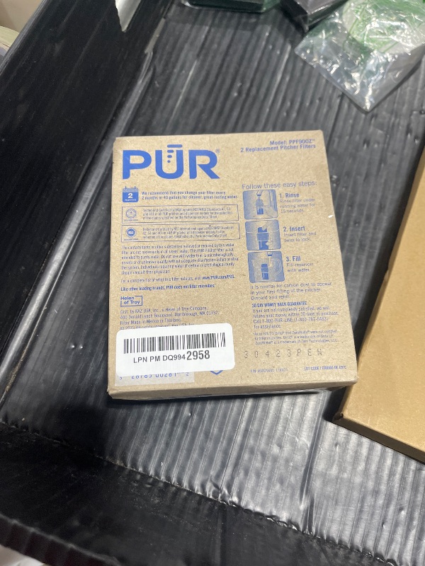 Photo 1 of PUR Water Pitcher & Dispenser Replacement Filter 2-Pack, Genuine PUR Filter, 2-in-1 Powerful Filtration and Faster Filtration, 4-Month Value, Blue (PPF900Z2)