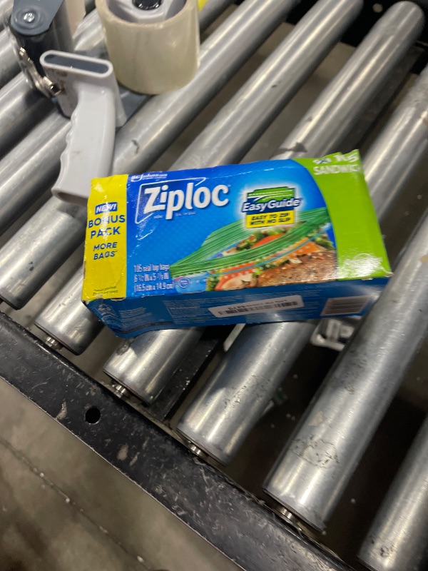 Photo 1 of Ziploc Sandwich and Snack Bags with EasyGuide Texture, Plastic Storage Bags with Grip 'n Seal Technology, 105 Bags Total