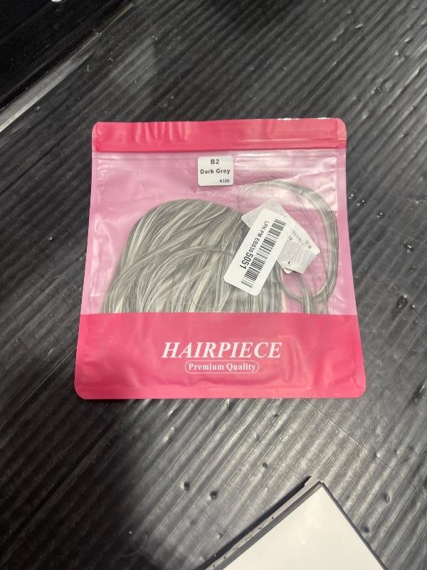 Photo 1 of SARLA Clip in Side Bangs Extension Straight Synthetic Fake Bangs One Piece for Women Dark Grey