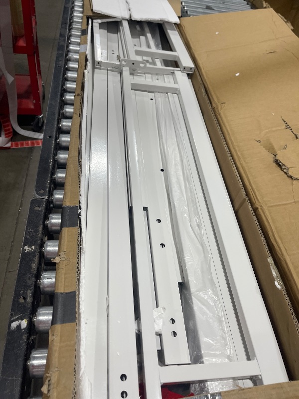 Photo 1 of Twin Bunk Bed, Metal bunk Bed with Ladders and Safety Guardrail, Noise Reduced and Space Saving, No Box Spring Needed, White
