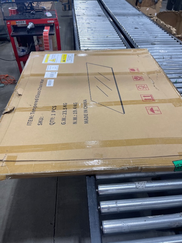 Photo 1 of GLSLAND Office Chair Mat, 46" x 55" Premium Tempered Glass Computer Desk Mats Hard Protect Floor, Easy Glide Swivel Chairs Used on Carpet in Home and Office Rectangle Heavy Duty