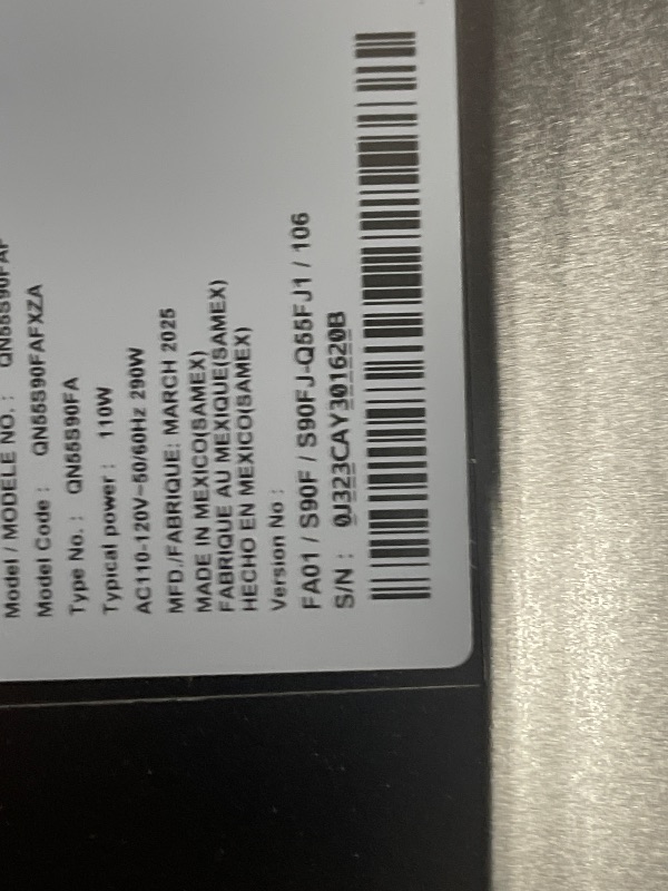 Photo 1 of SAMSUNG 55-Inch Class OLED S90F 4K Smart TV (2025 Model) NQ4 AI Gen3 Processor, 4K AI Upscaling Pro, OLED HDR +, Motion Xcelerator 144Hz, Samsung Vision AI, Alexa Built-in