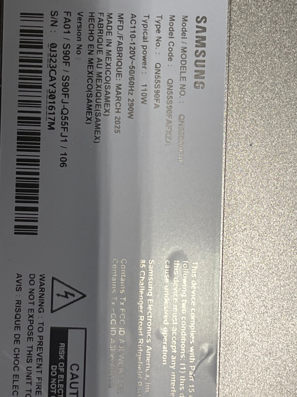 Photo 1 of SAMSUNG 55-Inch Class OLED S90F 4K Smart TV (2025 Model) NQ4 AI Gen3 Processor, 4K AI Upscaling Pro, OLED HDR +, Motion Xcelerator 144Hz, Samsung Vision AI, Alexa Built-in