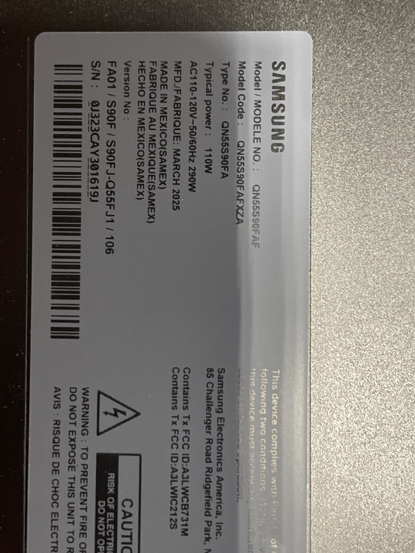 Photo 1 of SAMSUNG 55-Inch Class OLED S90F 4K Smart TV (2025 Model) NQ4 AI Gen3 Processor, 4K AI Upscaling Pro, OLED HDR +, Motion Xcelerator 144Hz, Samsung Vision AI, Alexa Built-in