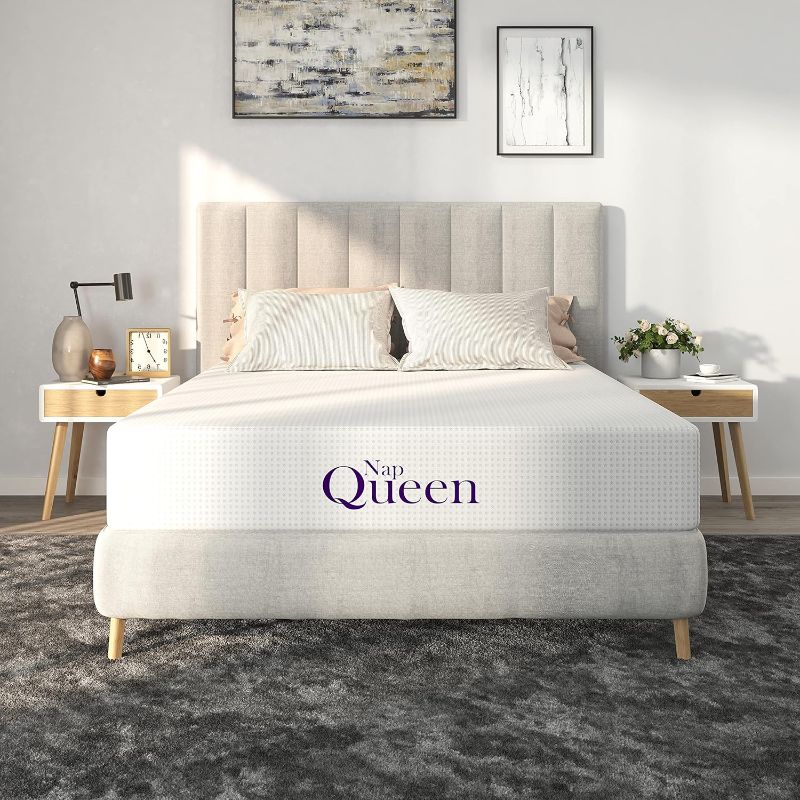 Photo 1 of NapQueen Full Mattress,  Memory Foam Mattress, Full Bed Mattress in a Box, CertiPUR-US Certified, Medium Firm, Breathable Soft Fabric Cover, White
