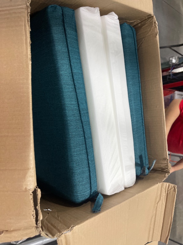 Photo 1 of Goodgoods 20x20 inch Patio Chair Cushion 4/Pack Resilient Foam Filling Water Repellent Stain-Resistant UV Resistant Weather Resistant with Zipper & Velcro for Patio Furniture Malachite