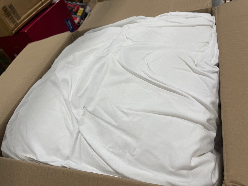 Photo 1 of Paxrac Classic Pure White California King Comforter, 3 Pieces Oversized King Comforter Set, Lightweight Solid Bedding Set, All Seasons Soft Cal King Comforter Set (104x96In Comforter & 2 Pillowcases)