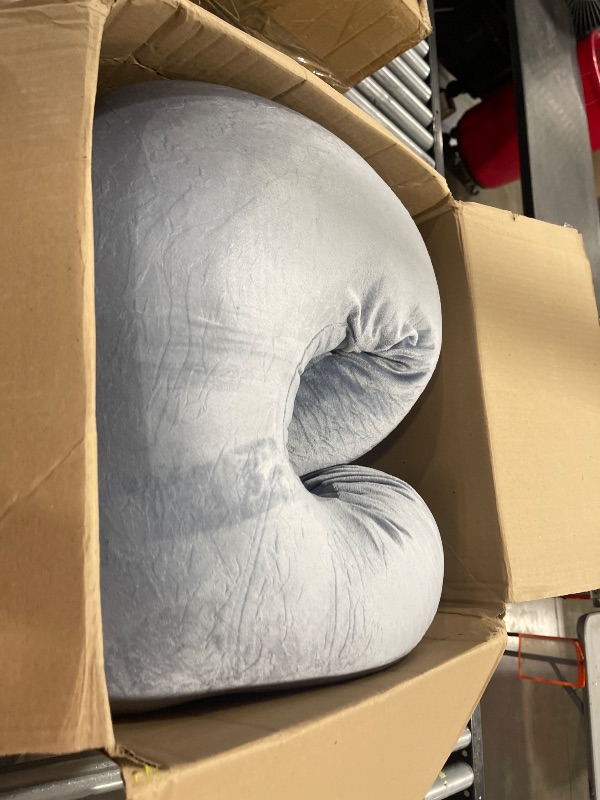 Photo 1 of MOON PARK Pregnancy Pillows for Sleeping - U Shaped Full Body Maternity Pillow with Removable Cover - Support for Back, Legs, Belly, HIPS - 57 Inch Pregnancy Pillow for Women - Grey