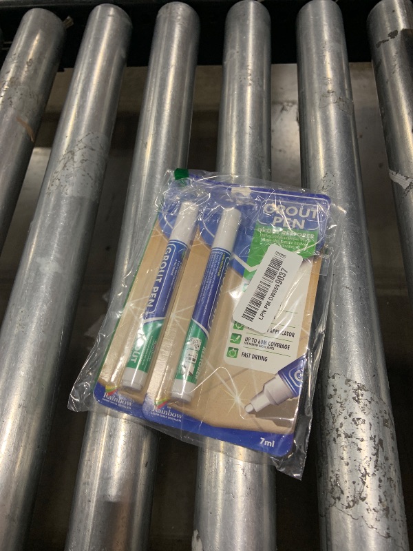 Photo 1 of stock photo for reference - 2 pack Grout Pen White Tile Grout Paint: Waterproof Grout Paint Pen, Whitener and Grout Sealer Marker for Cleaner Looking Grout Lines - White, Narrow 5mm Tip (7mL) - 2 Pack